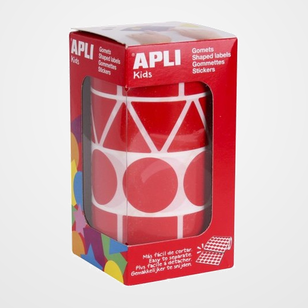 GOMETS APLI  ROLLO 59h XL FIGURAS GEOM. (CL.,TR.,CD.,RG.) 27 mm ROJO 1.357 uds. (11163)