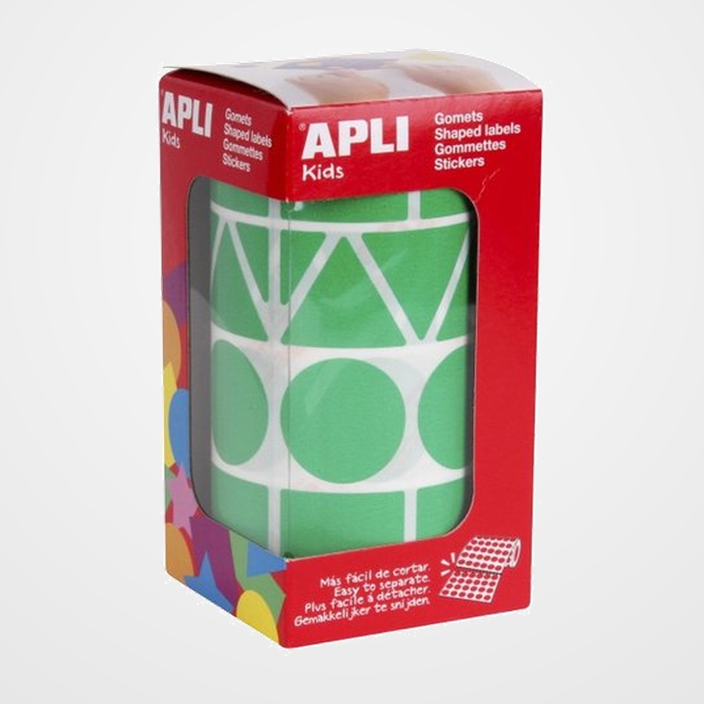 GOMETS APLI  ROLLO 59h XL FIGURAS GEOM. (CL.,TR.,CD.,RG.) 27 mm VERDE 1.357 uds. (11164)