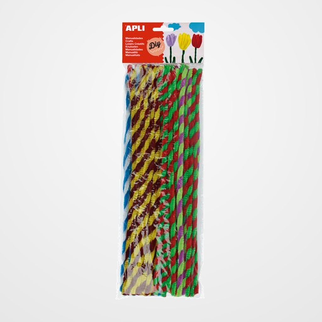 [25201318] LIMPIA PIPAS VARILLA APLI COLORES TWIST SURTIDOS 30 cm. BOLSA de 50