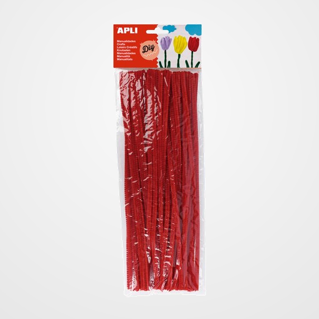 [25201321] LIMPIA PIPAS VARILLA APLI ROJO 30 cm. BOLSA de 50