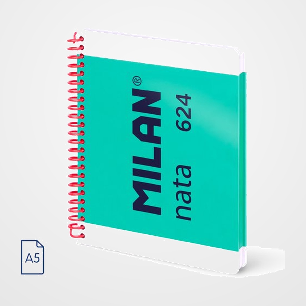 BLOC MILAN NATA 624 since 1918 tapa EXTRA A5 80h CUADRIC.5x5 95g VERDE