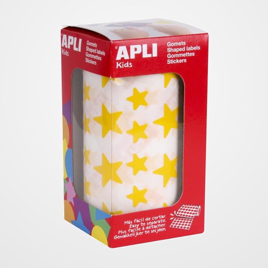GOMETS APLI  ROLLO 59h ESTRELLA 5 puntas surt.(GDE.y PEQ.) AMARILLO 2.360 uds. (04887)