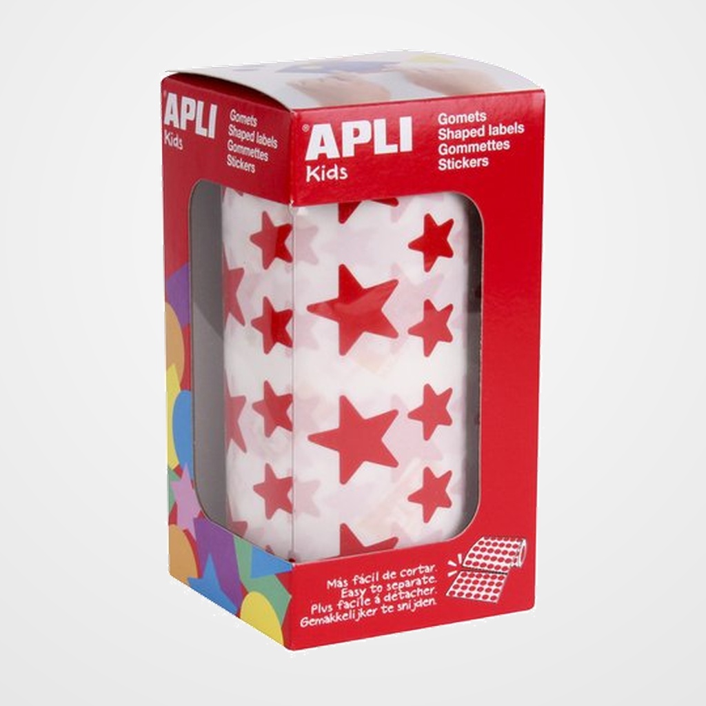 GOMETS APLI  ROLLO 59h ESTRELLA 5 puntas surt.(GDE.y PEQ.) ROJO 2.360 uds. (04889)