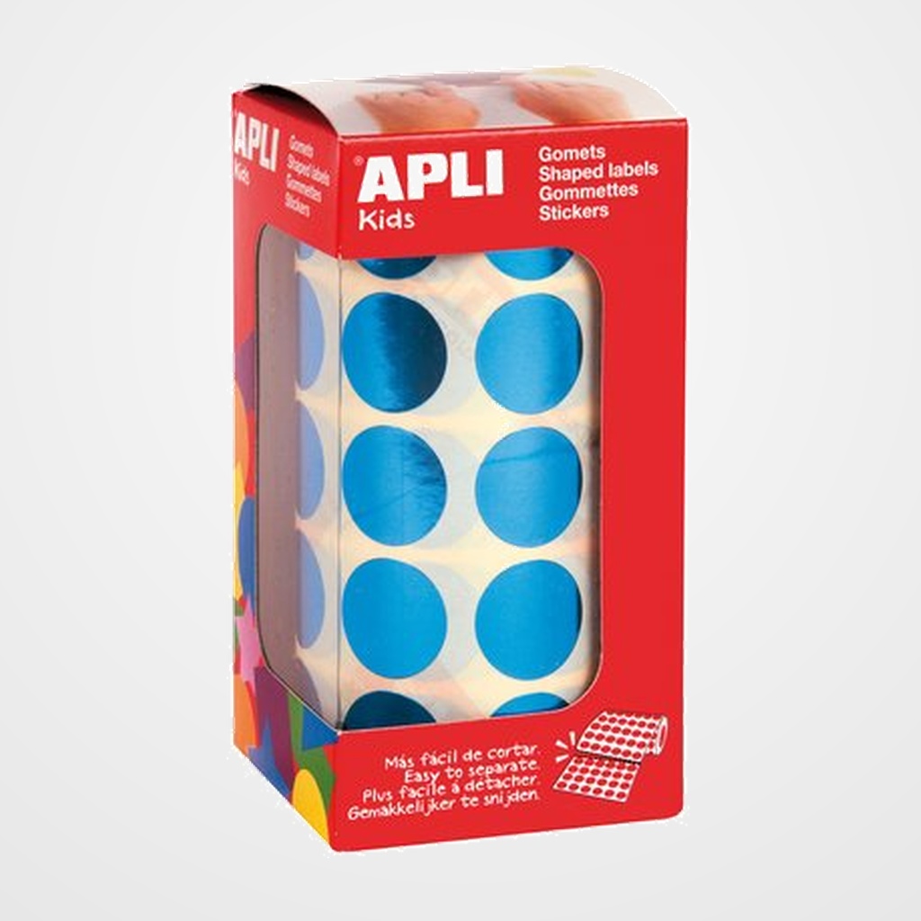 GOMETS APLI METALIZADOS ROLLO 59h CIRCULO Ø 20 mm AZUL 1.770 uds. (12048)