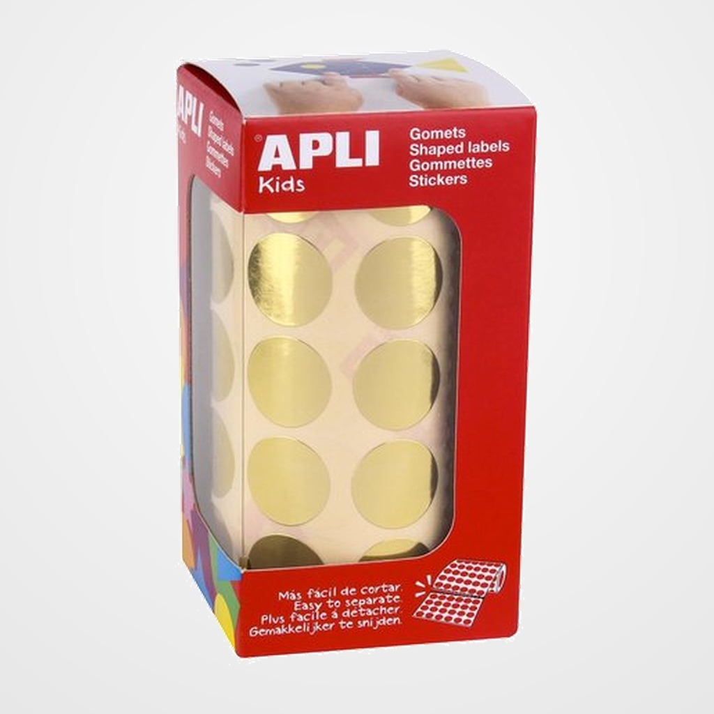 GOMETS APLI METALIZADOS ROLLO 59h CIRCULO Ø 20 mm ORO 1.770 uds. (11632)