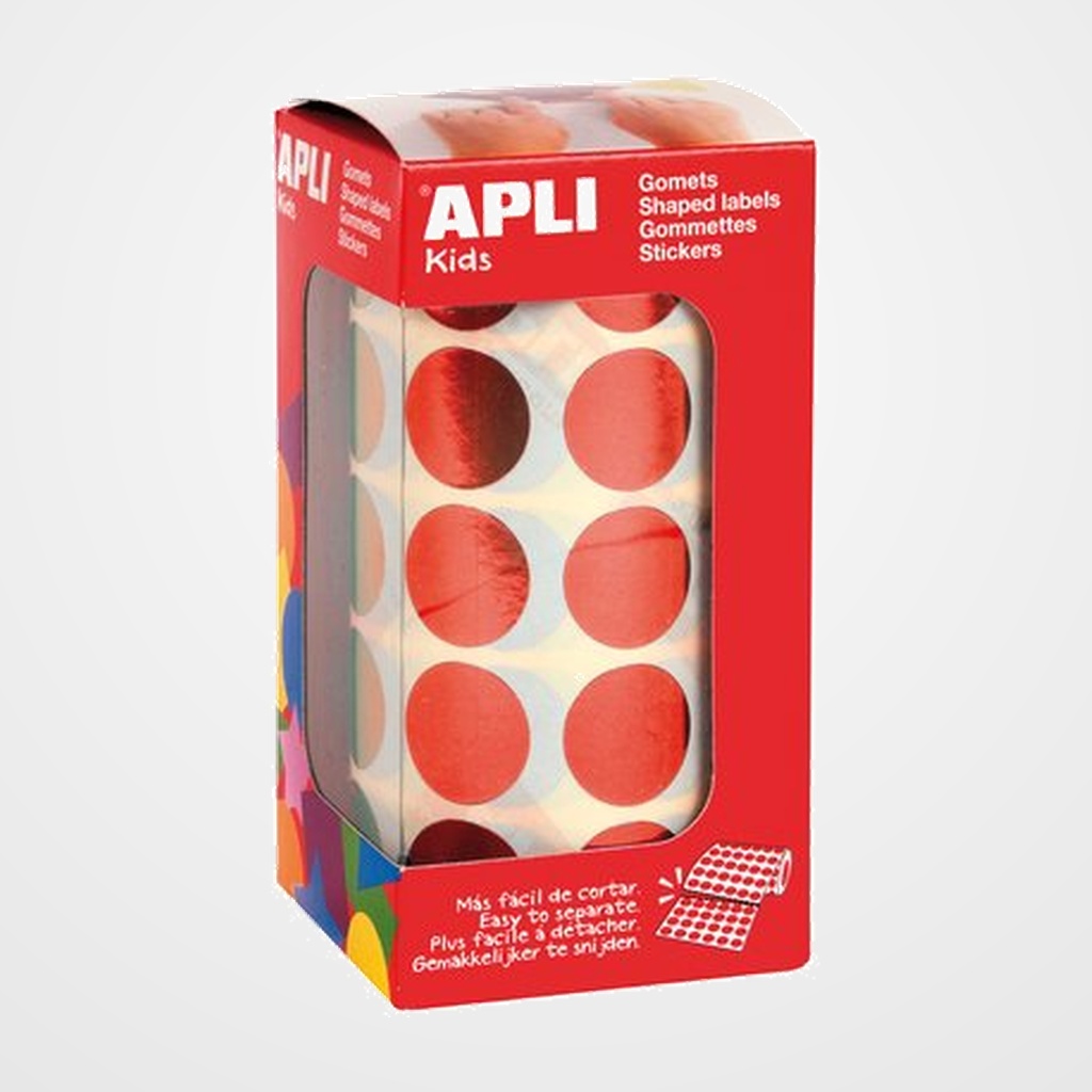 GOMETS APLI METALIZADOS ROLLO 59h CIRCULO Ø 20 mm ROJO 1.770 uds. (12049)