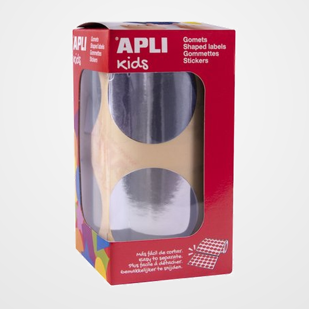 GOMETS APLI METALIZADOS ROLLO 59h CIRCULO Ø 45 mm 354 uds. (18484) PLATA