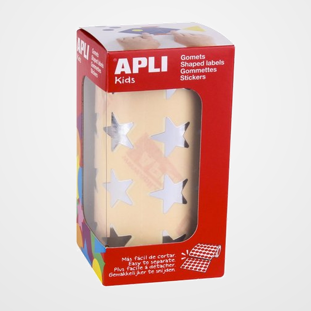 GOMETS APLI METALIZADOS ROLLO 59h ESTRELLA GRANDE PLATA 1.416 uds. (12045)