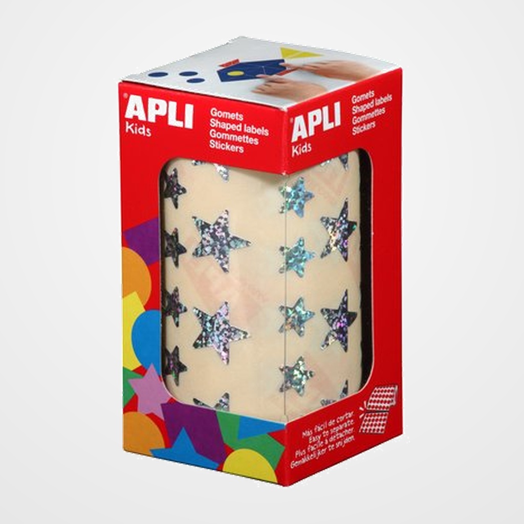 GOMETS APLI METALIZADOS ROLLO 59h ESTRELLA surt.(GDE.y PEQ.) HOLOGRAFICA 2.360 uds. (11635)