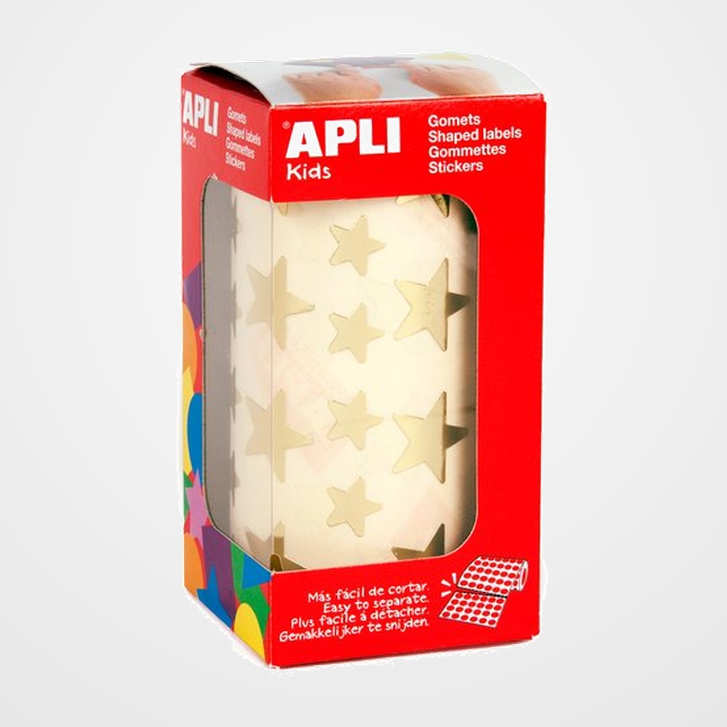 GOMETS APLI METALIZADOS ROLLO 59h ESTRELLA surt.(GDE.y PEQ.) ORO 2.360 uds. (11116)