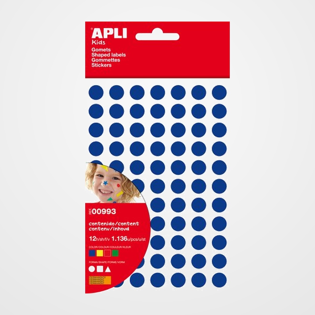 GOMETS APLI  BOLSA 12h FIGURAS GEOM.PEQUEÑAS (CL.,TR.,CD.) 4 col.surt.(AM-AZ-RJ-VD) 1.136 uds. (00993)