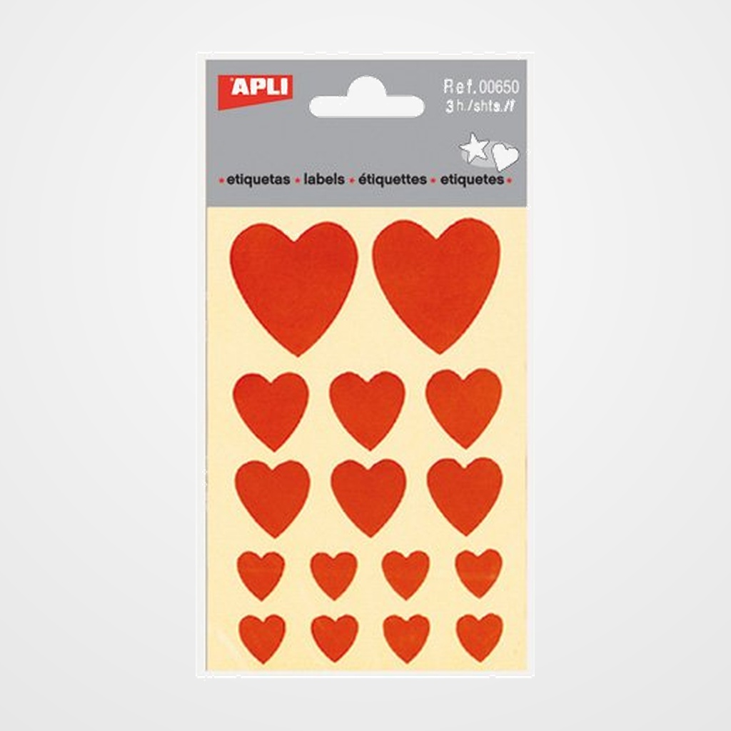GOMETS APLI CORAZONES BOLSA 3h ROJO 48 uds. (00650)