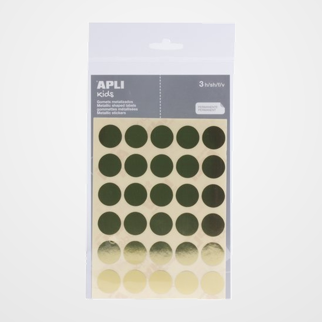 GOMETS APLI METALIZADOS BOLSA 3h CIRCULO Ø 20 mm ORO 90 uds. (11808)