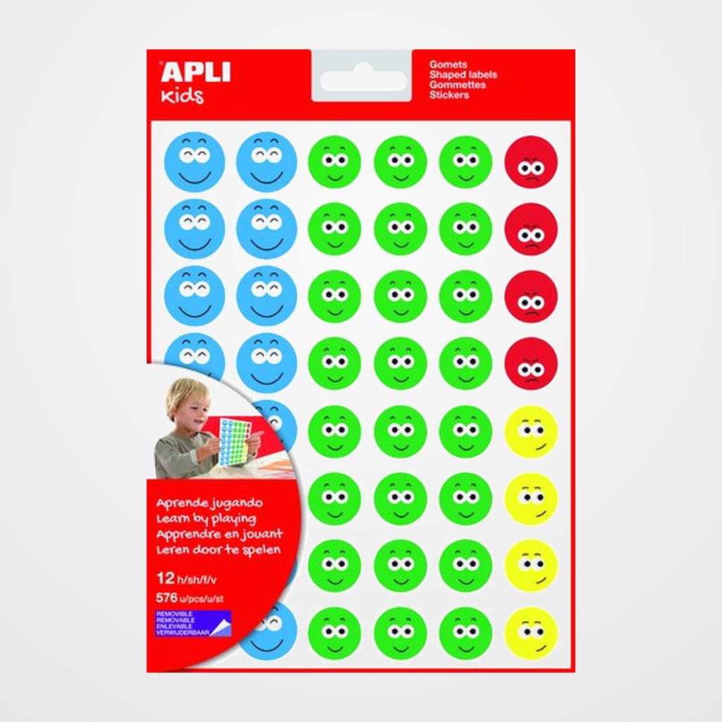 GOMETS APLI  BOLSA 12h REMOVIBLES CARA FELIZ SMILE 4 col.surt.(AM-AZ-RJ-VD) 576 uds. (14811)