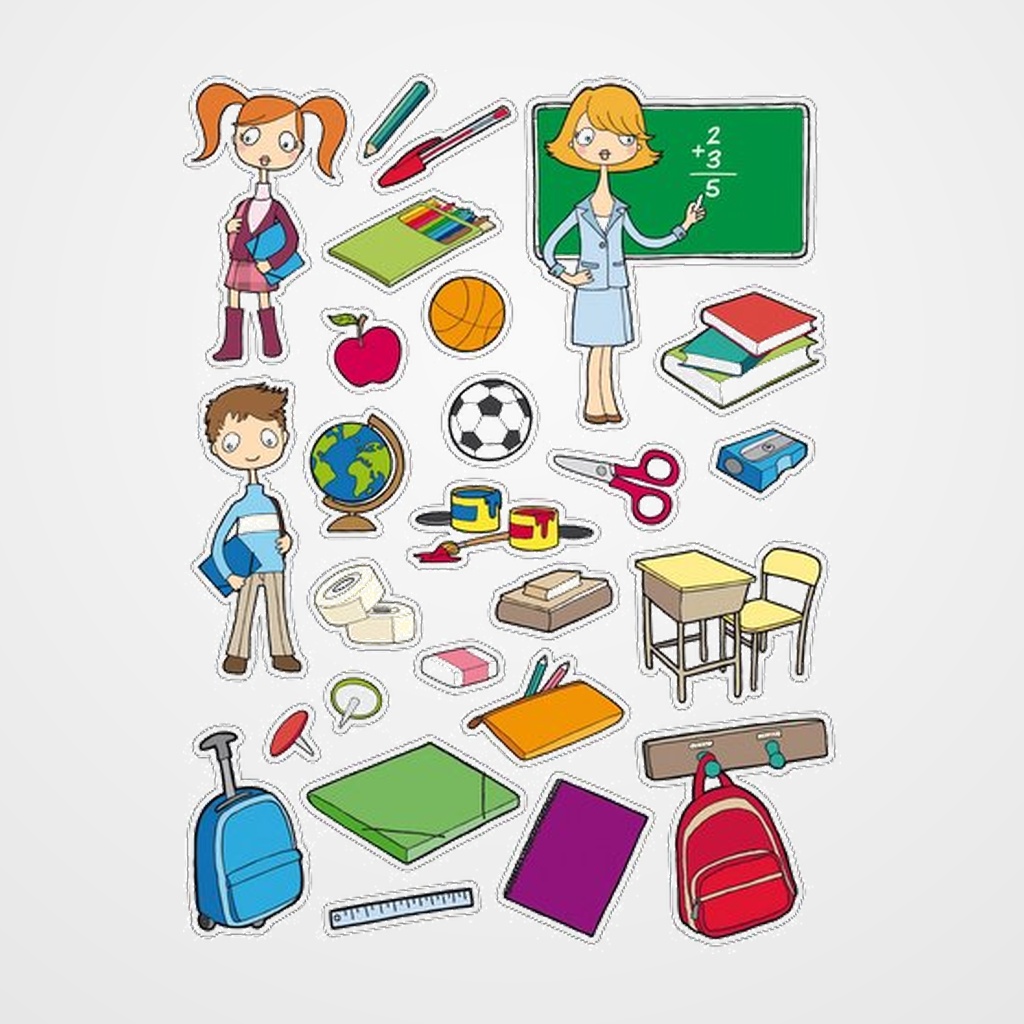 GOMETS APLI TEMATICOS BOLSA  3h REMOVIBLES LA ESCUELA 78 uds. (11436)