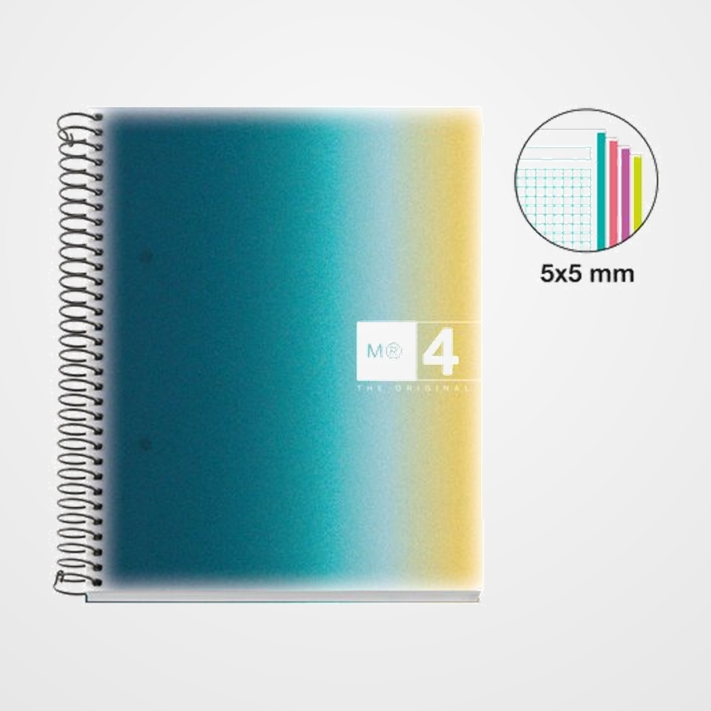 BLOC MIQUELRIUS AURORA NOTEBOOK 4 micro.tapa PP A5 120h 70gr CUADRIC.5x5 ICELAND