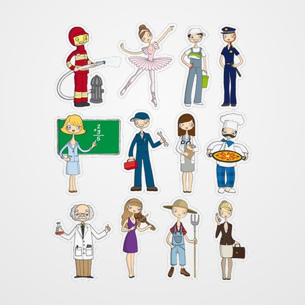 GOMETS APLI TEMATICOS BOLSA  3h REMOVIBLES PROFESIONES 36 uds. (11440)