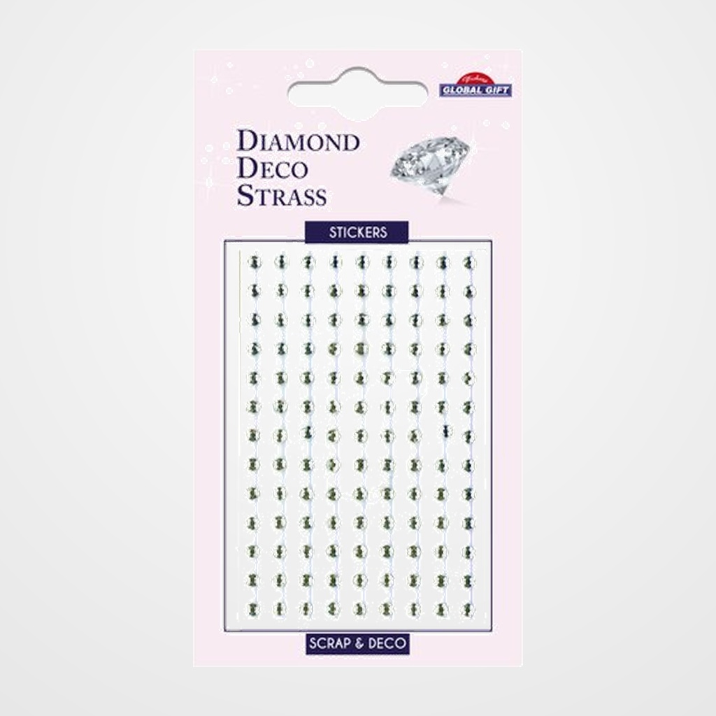 STICKERS GRUPO GLOBAL GIFT BOLSA 1h DIAMOND DECO STRASS BLANCO