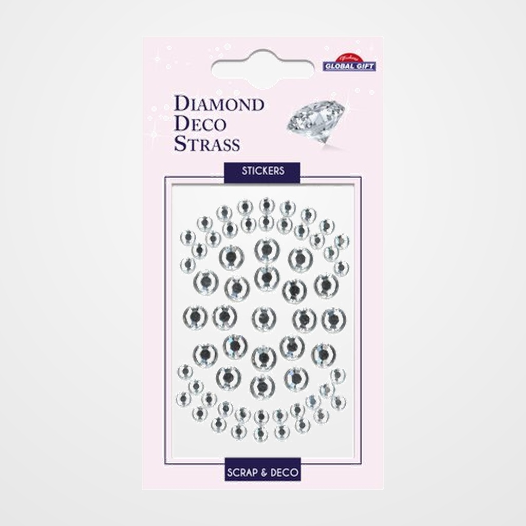 STICKERS GRUPO GLOBAL GIFT BOLSA 1h DIAMOND DECO STRASS PLATA
