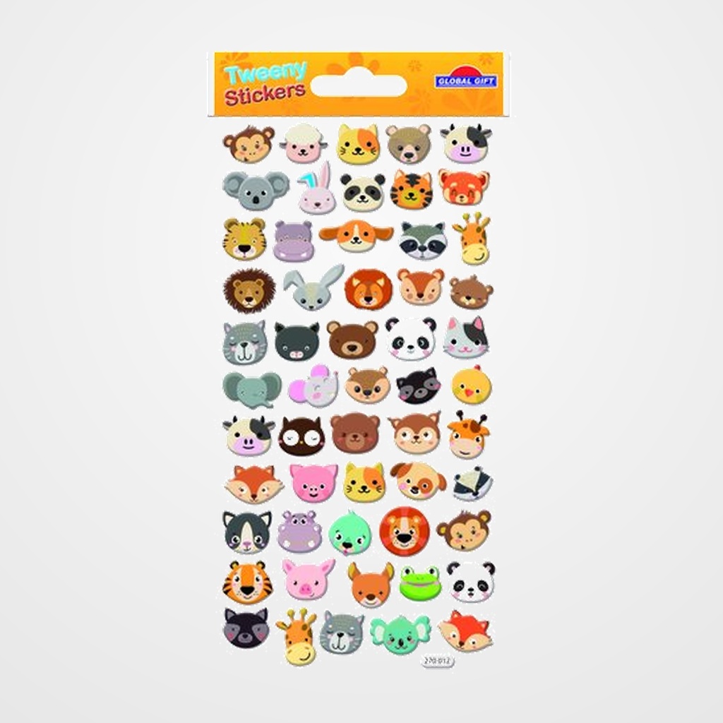 STICKERS GRUPO GLOBAL GIFT BOLSA 1h TWEENY FOAMY CARAS ANIMALES