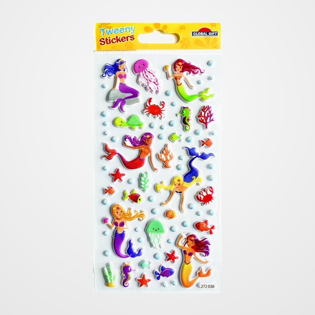 STICKERS GRUPO GLOBAL GIFT BOLSA 1h TWEENY FOAMY DECOR SIRENAS