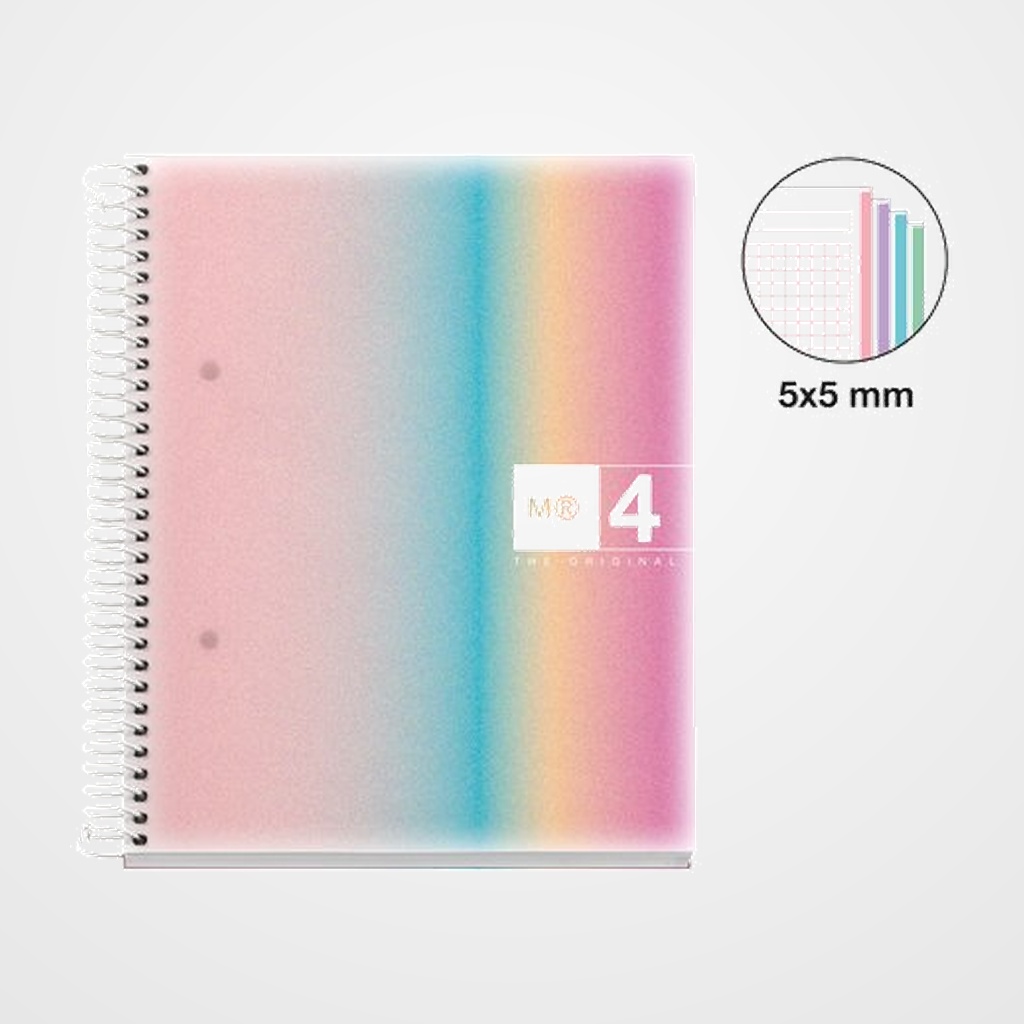 BLOC MIQUELRIUS AURORA NOTEBOOK 4 micro.tapa PP A5 120h 70gr CUADRIC.5x5 WEST BAY