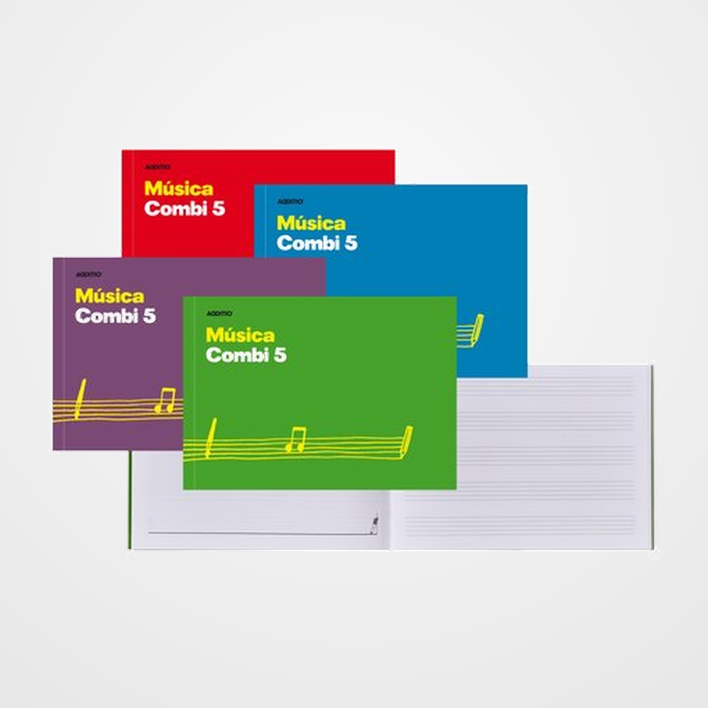 BLOC de MUSICA ADDITIO COMBI 5 PENTAGRAMAS 24x17 Y HOJAS MICROPERFORADAS APDO.