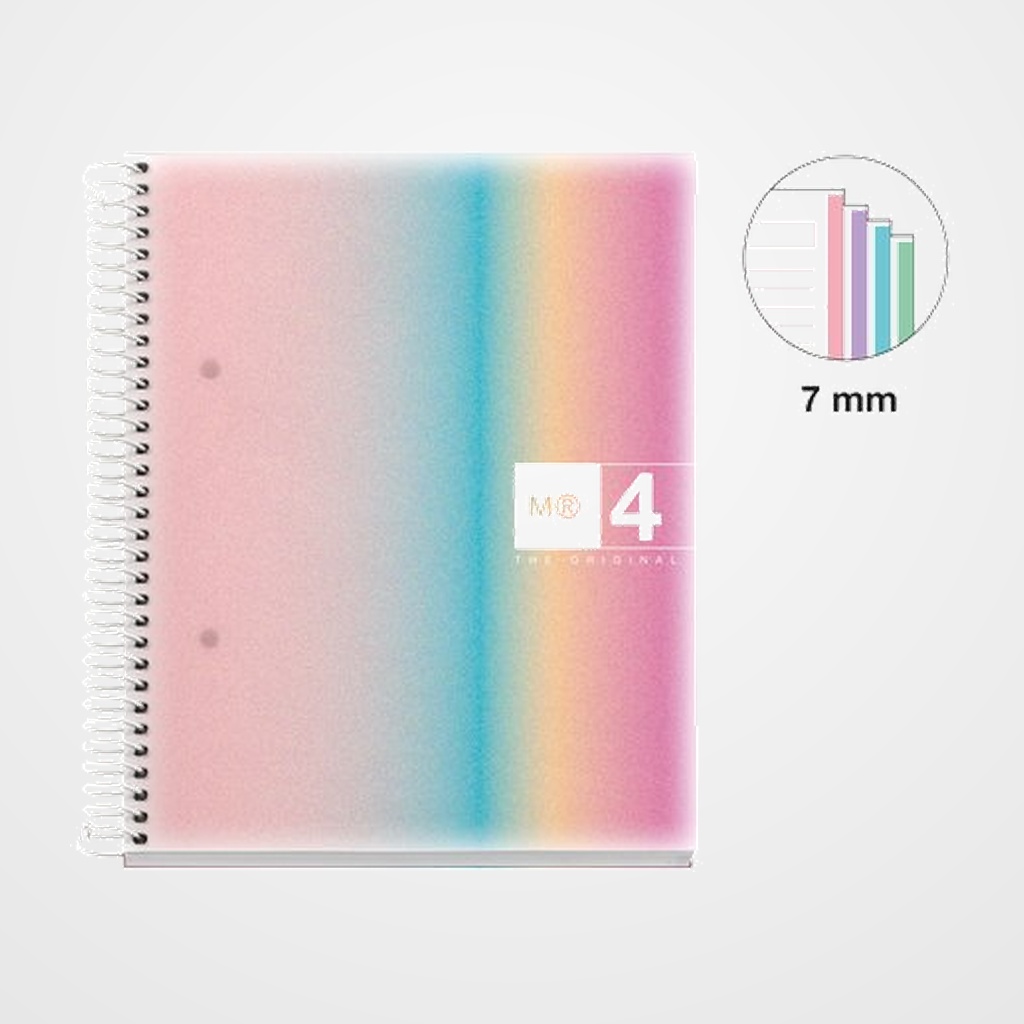 [10004066] BLOC MIQUELRIUS AURORA NOTEBOOK 4 micro.tapa PP A5 120h 70gr HORIZONTAL WEST BAY