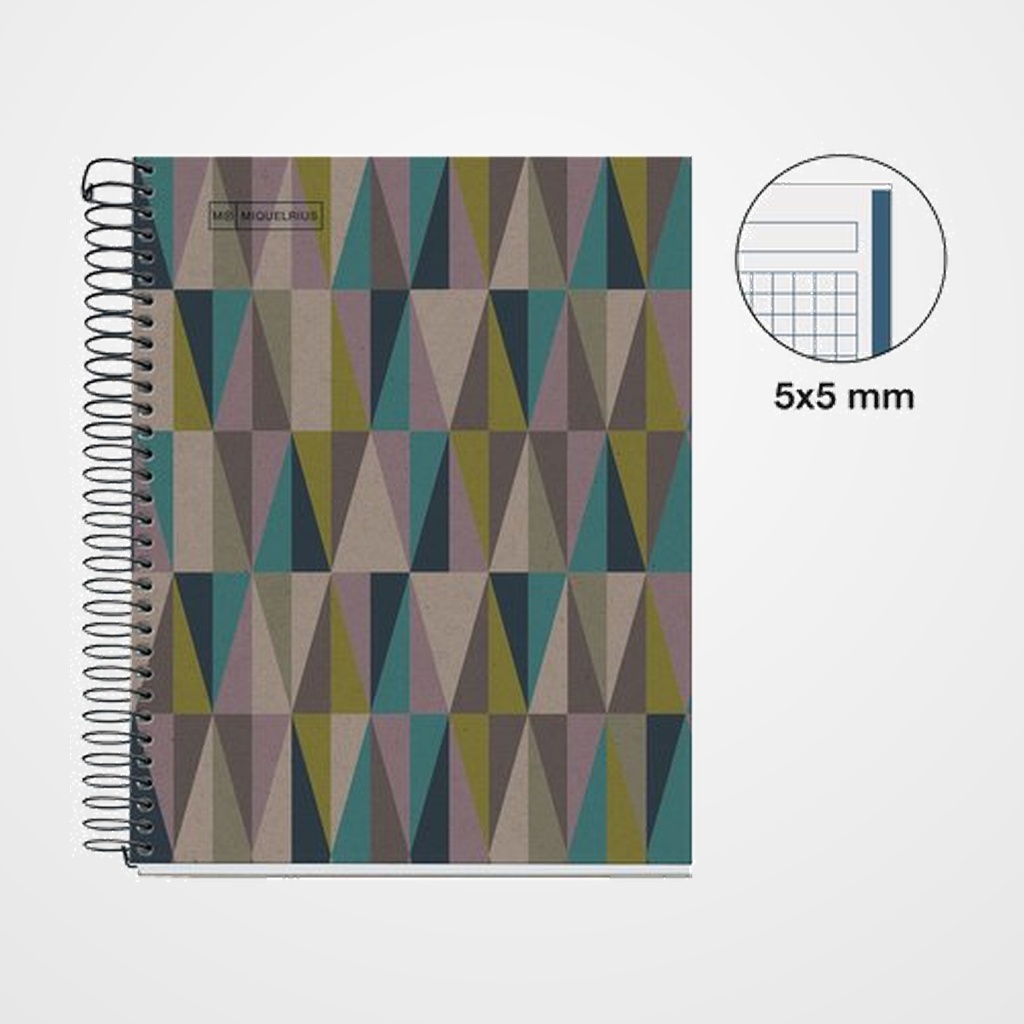 BLOC MIQUELRIUS ECO DESIGN NOTEBOOK 1 micro.tapa DURA A5 80h 80g CUADRIC.5x5 ECOROMBOS