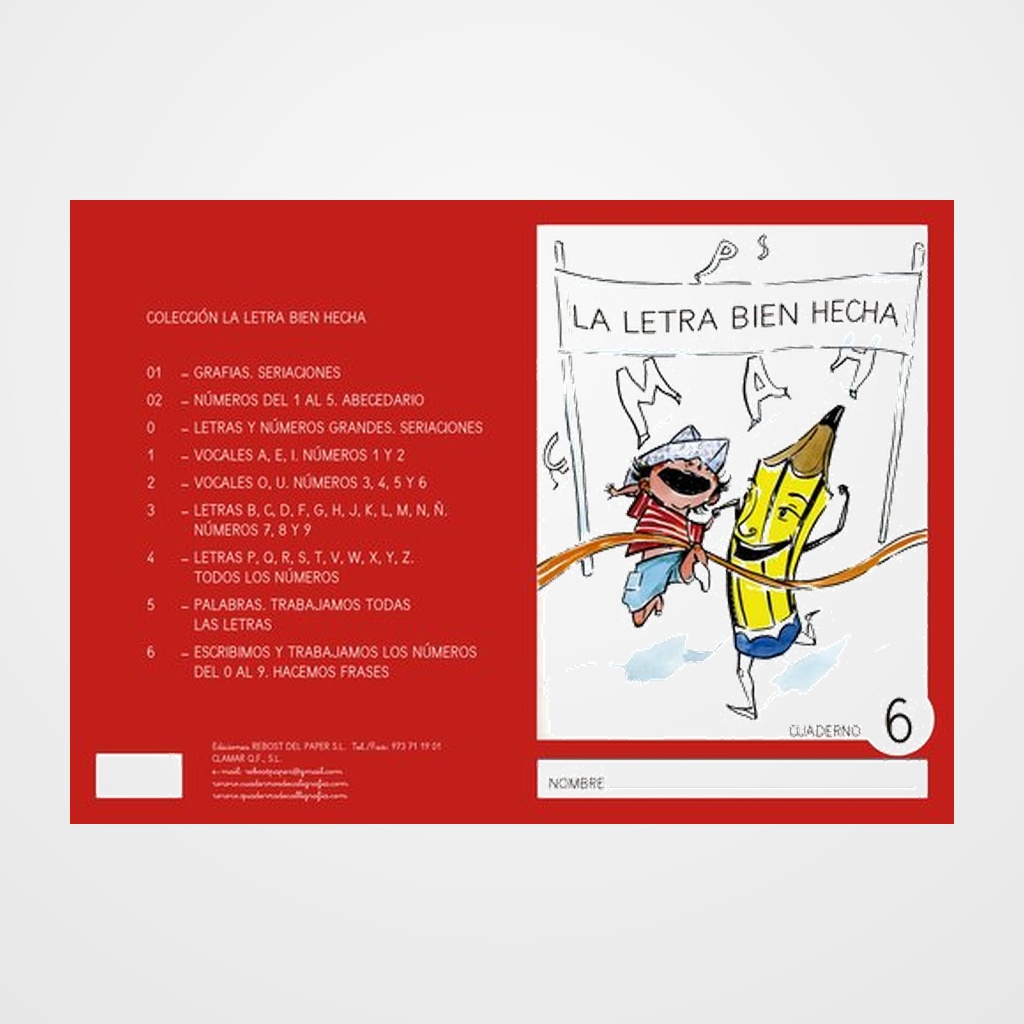 CUADERNO REBOST (CAS.) LA LETRA BIEN HECHA  MAYUSCULAS  Nº 6