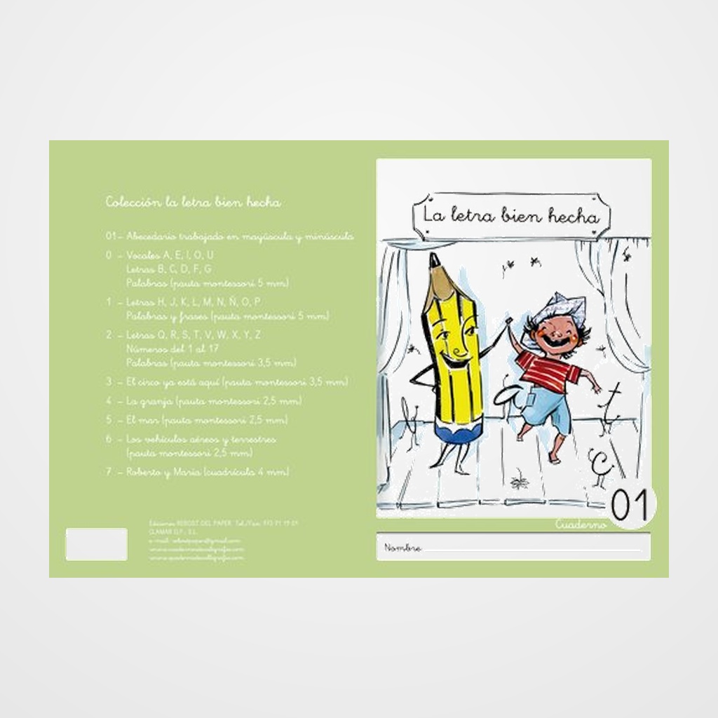 CUADERNO REBOST (CAS.) LA LETRA BIEN HECHA  MINUSCULAS  Nº 01