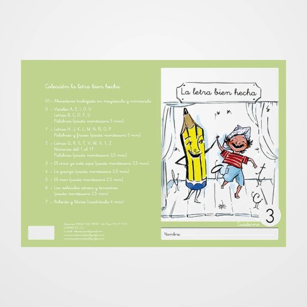 CUADERNO REBOST (CAS.) LA LETRA BIEN HECHA  MINUSCULAS  Nº 3