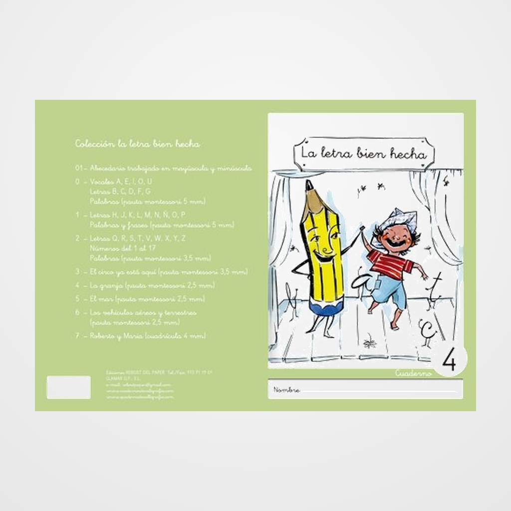 [12607006] CUADERNO REBOST (CAS.) LA LETRA BIEN HECHA  MINUSCULAS  Nº 4
