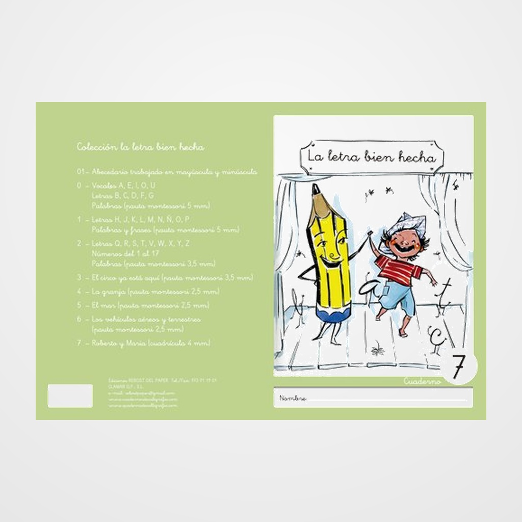 CUADERNO REBOST (CAS.) LA LETRA BIEN HECHA  MINUSCULAS  Nº 7