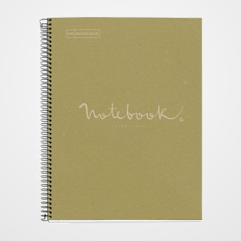 BLOC MIQUELRIUS ECO EMOTIONS NOTEBOOK 1 micro.tapa DURA A4 80h 80g CUADRIC.5x5 ECOLAVERDE