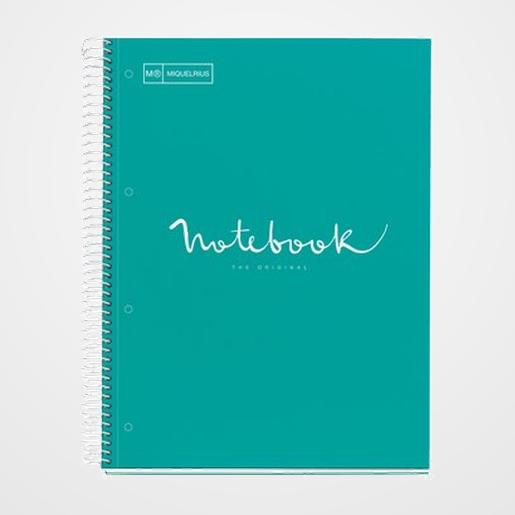BLOC MIQUELRIUS EMOTIONS NOTEBOOK 1 micro.tapa EXTRA A4 80h 90g CUADRIC.5x5 TURQUESA