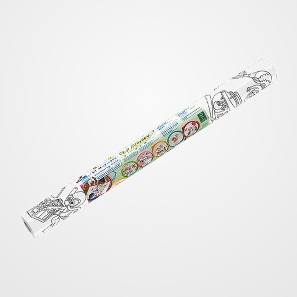 ROLLO ADHESIVO INFO CREATIVE BLANCO 500x60 cm XL IMPRESO PARA COLOREAR