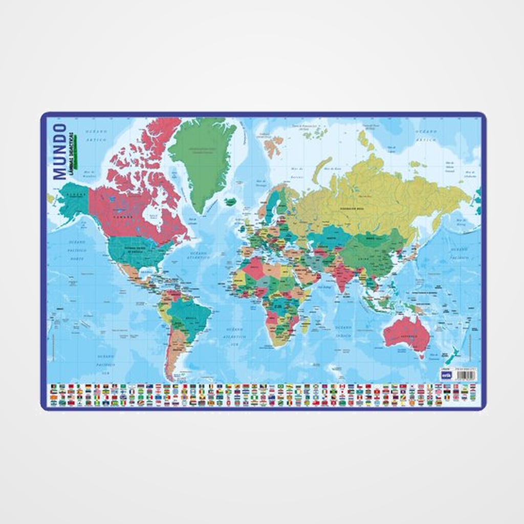 LAMINA ESCOLAR ERIK PVC 40x59,5 DIDACTICA MAPA MUNDO