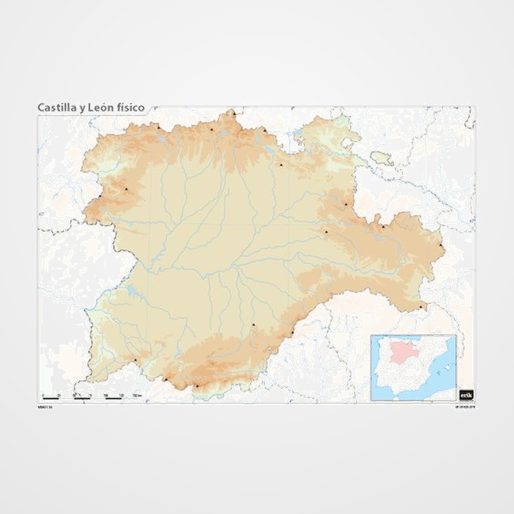 MAPA MUDO ERIK COLOR FISICO CASTILLA Y LEON