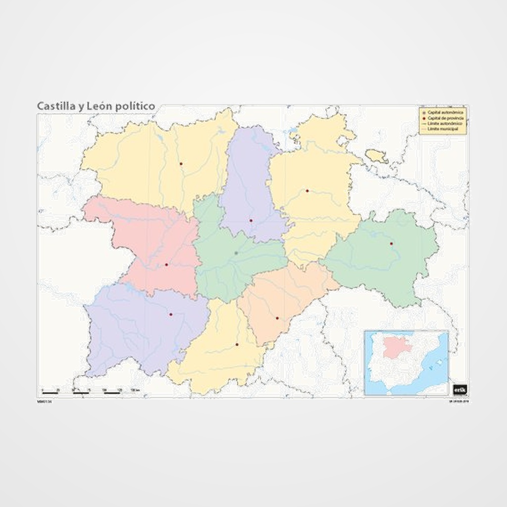 [21601106] MAPA MUDO ERIK COLOR POLITICO CASTILLA Y LEON