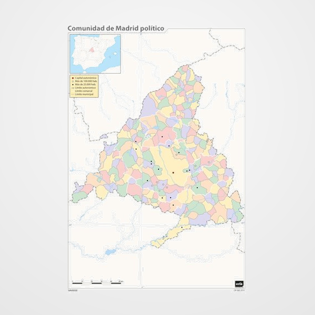 MAPA MUDO ERIK COLOR POLITICO COMUNIDAD DE MADRID