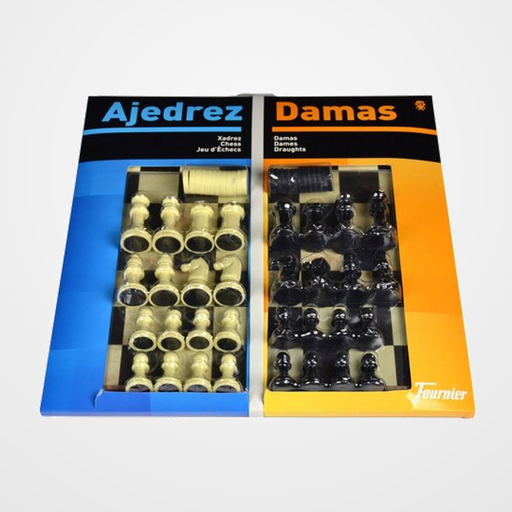JUEGO AJEDREZ DAMAS 40 Cmt CON ACCESORIOS