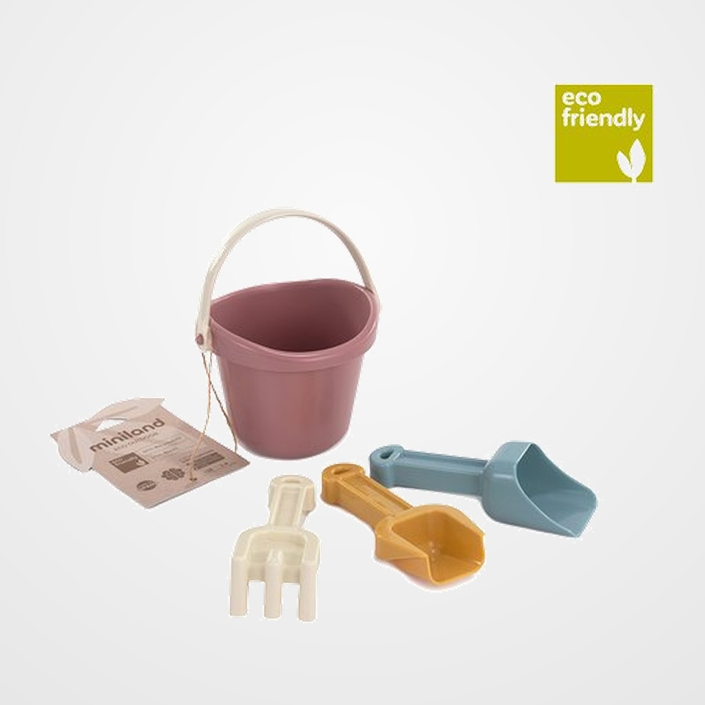 SET ARENA MINILAND ECO BEBE WARM (1 cubo, 1 pala, 1 rastrillo y 1 pala harinera)