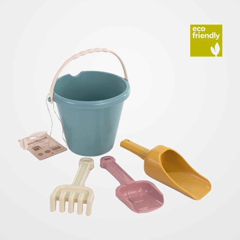 [25001509] SET ARENA MINILAND ECO JUNIOR WARM (1 cubo, 1 pala, 1 rastrillo y 1 pala especial)