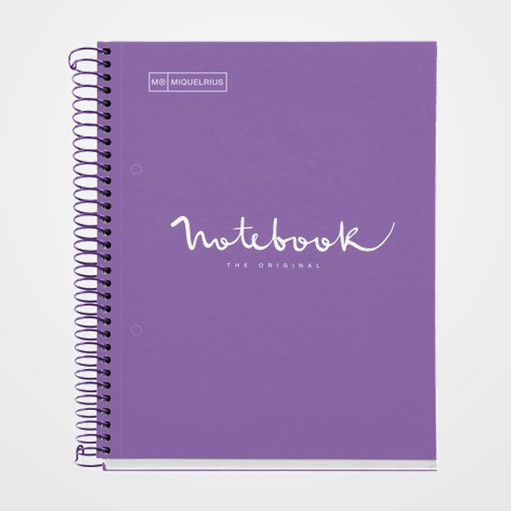 BLOC MIQUELRIUS EMOTIONS NOTEBOOK 5 micro.tapa EXTRA A4 120h 90g CUADRIC.5x5 PURPURA