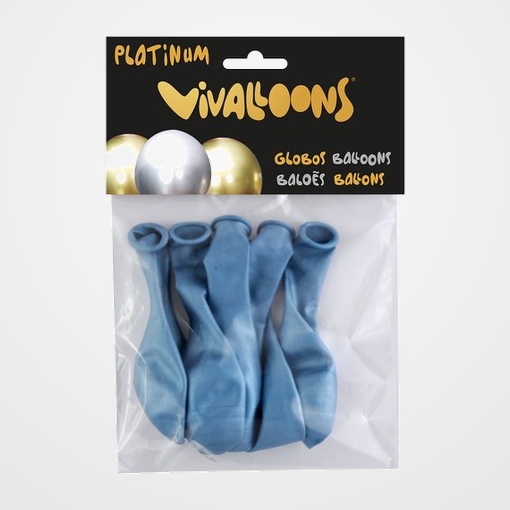 GLOBO VIVALLOONS PLATINUM AZUL BOLSA DE 6