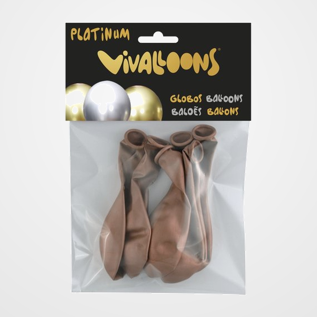 GLOBO VIVALLOONS PLATINUM COBRE BOLSA DE 6