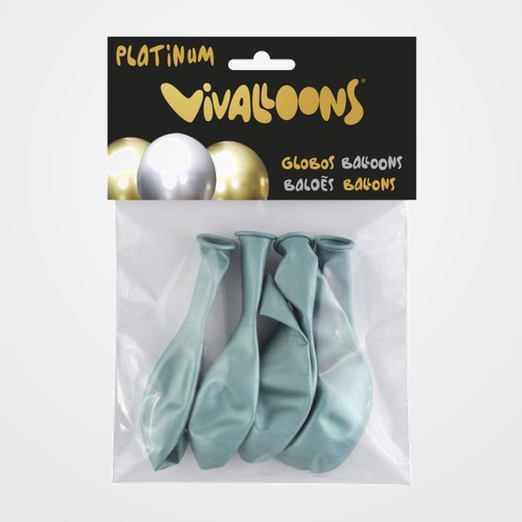 GLOBO VIVALLOONS PLATINUM VERDE BOLSA DE 6