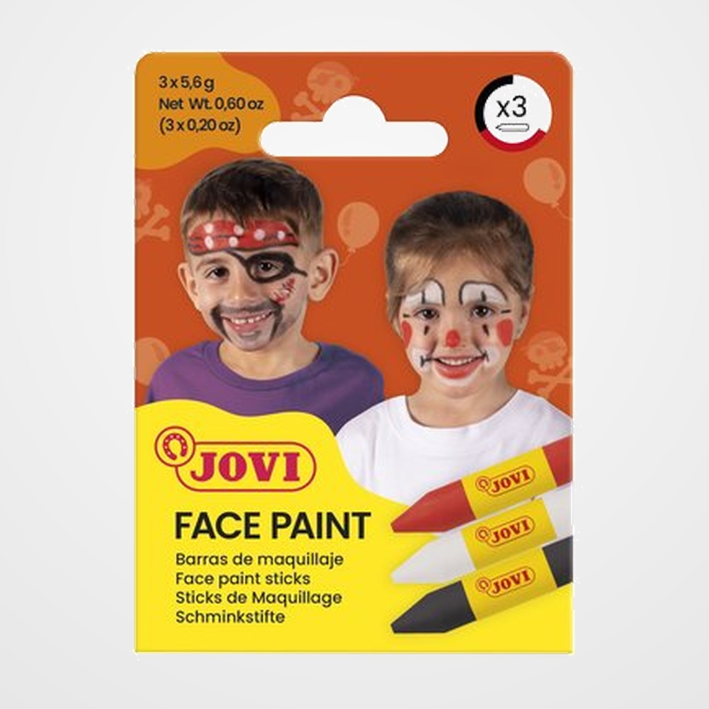 MAQUILLAJE JOVI BARRA FACE PAINT SCARY ESTUCHE de 3