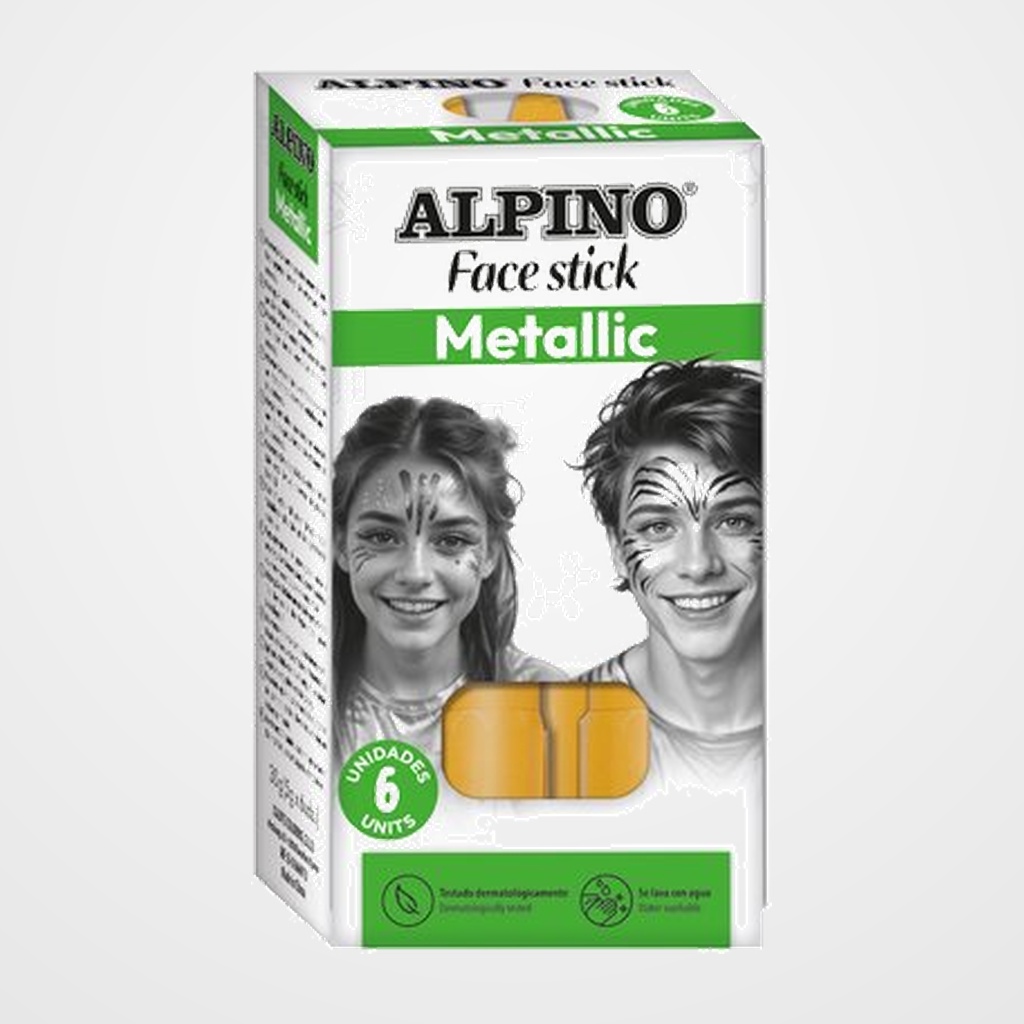 MAQUILLAJE ALPINO FACE STICK  METALLIC BARRA de 5 gr. CAJA de 6 ORO